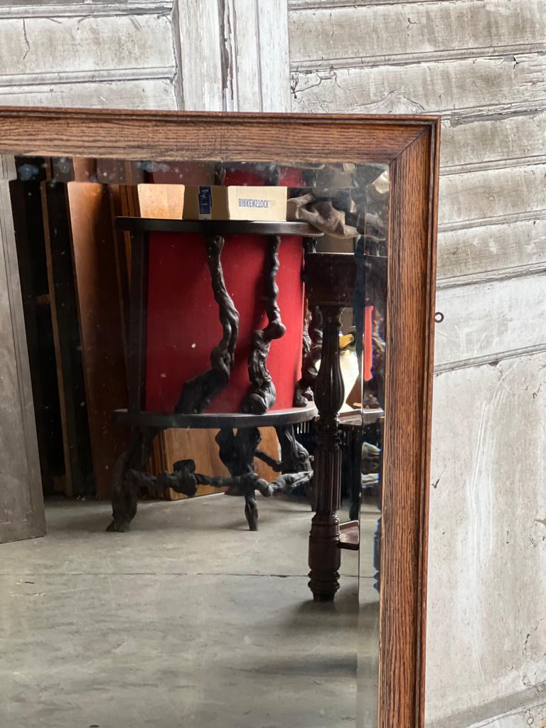 Large French Oak Frame 19th Century Wall Mirror For Sale 2