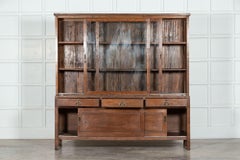 Large French Oak Glazed Haberdashery Shop Cabinet