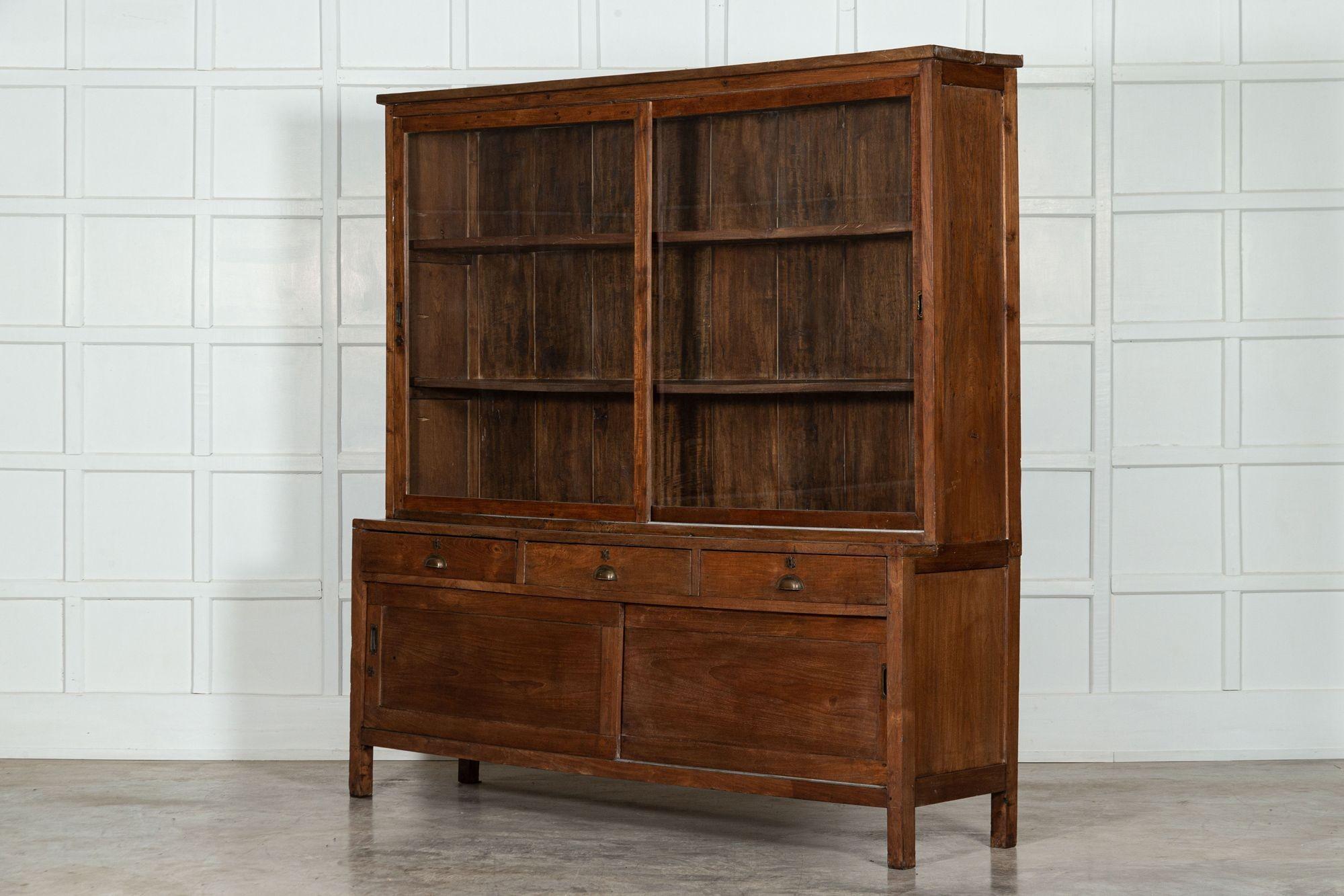 Large French Oak Glazed Haberdashery Shop Cabinet For Sale 1