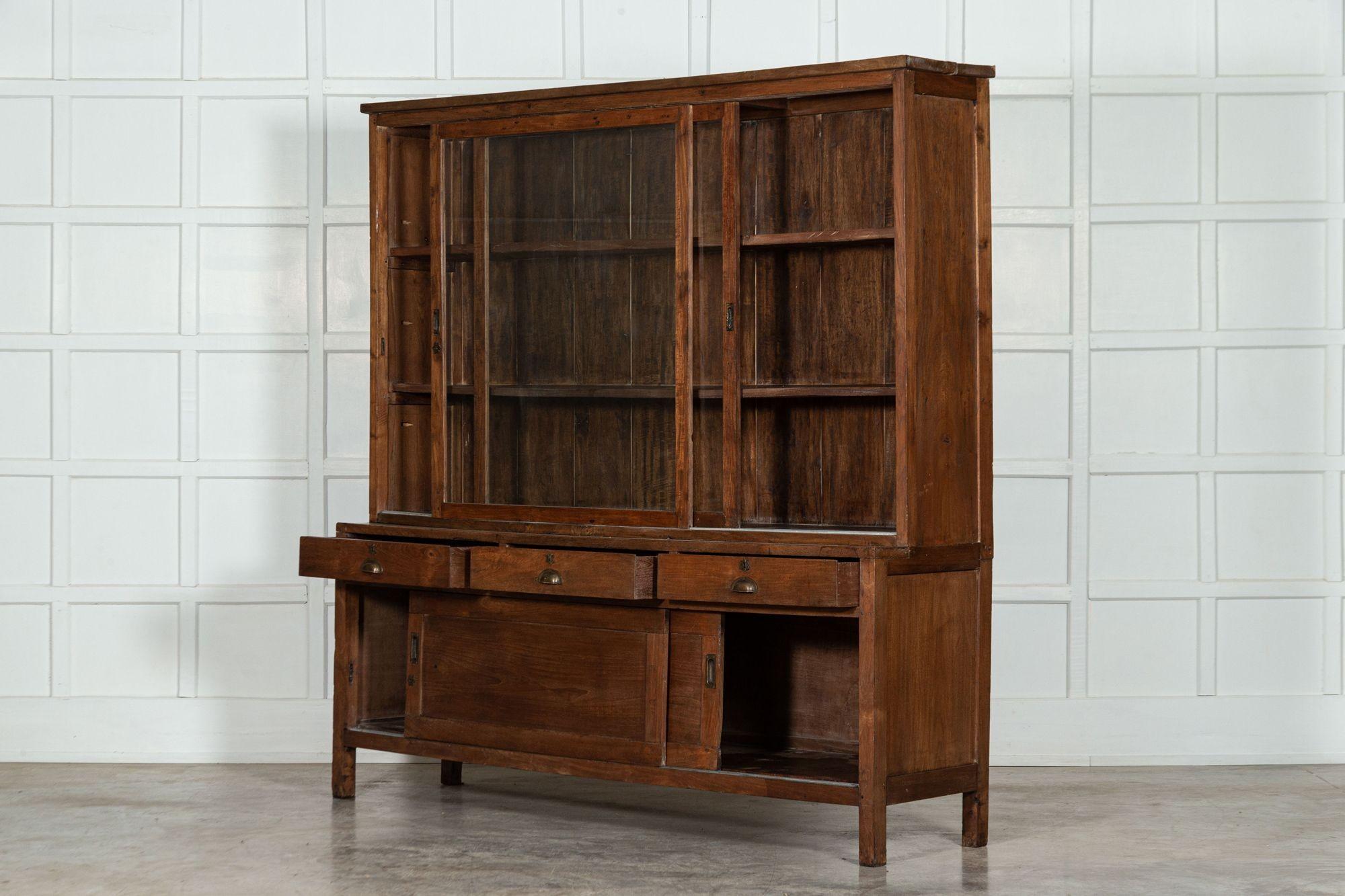 Large French Oak Glazed Haberdashery Shop Cabinet For Sale 2