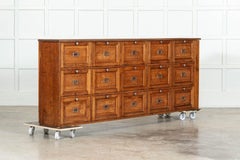 Large French Oak Haberdashery Drawers / Cabinet / Console