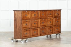 Large French Oak Haberdashery Drawers / Cabinet / Console