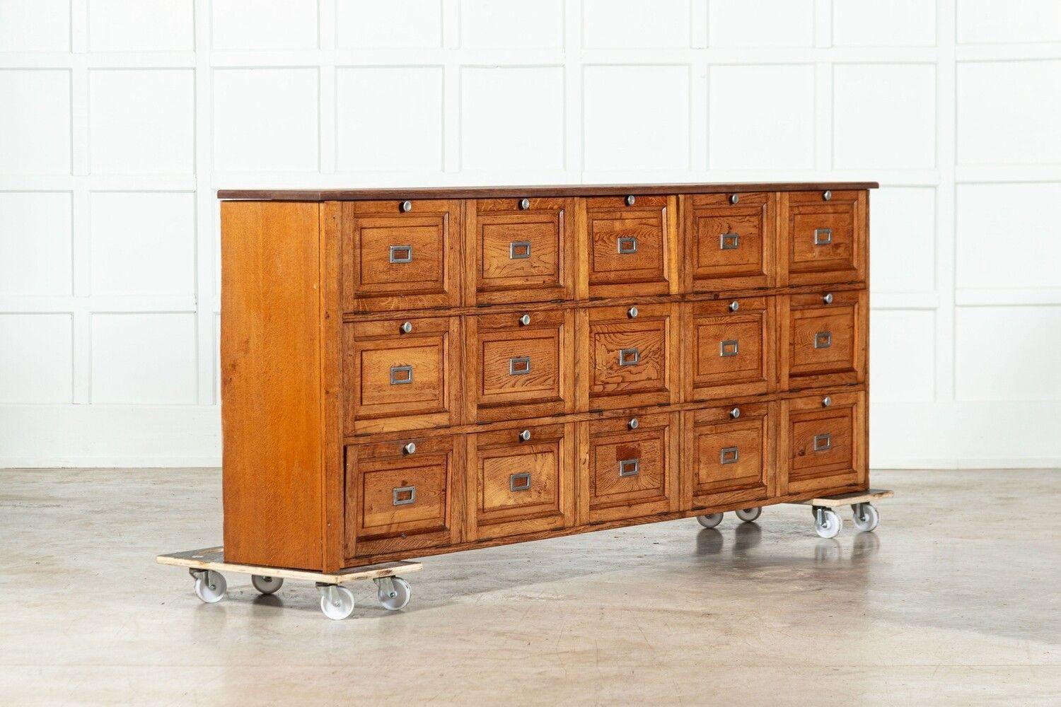 Large French Oak Haberdashery Drawers / Cabinet / Console In Good Condition For Sale In Staffordshire, GB