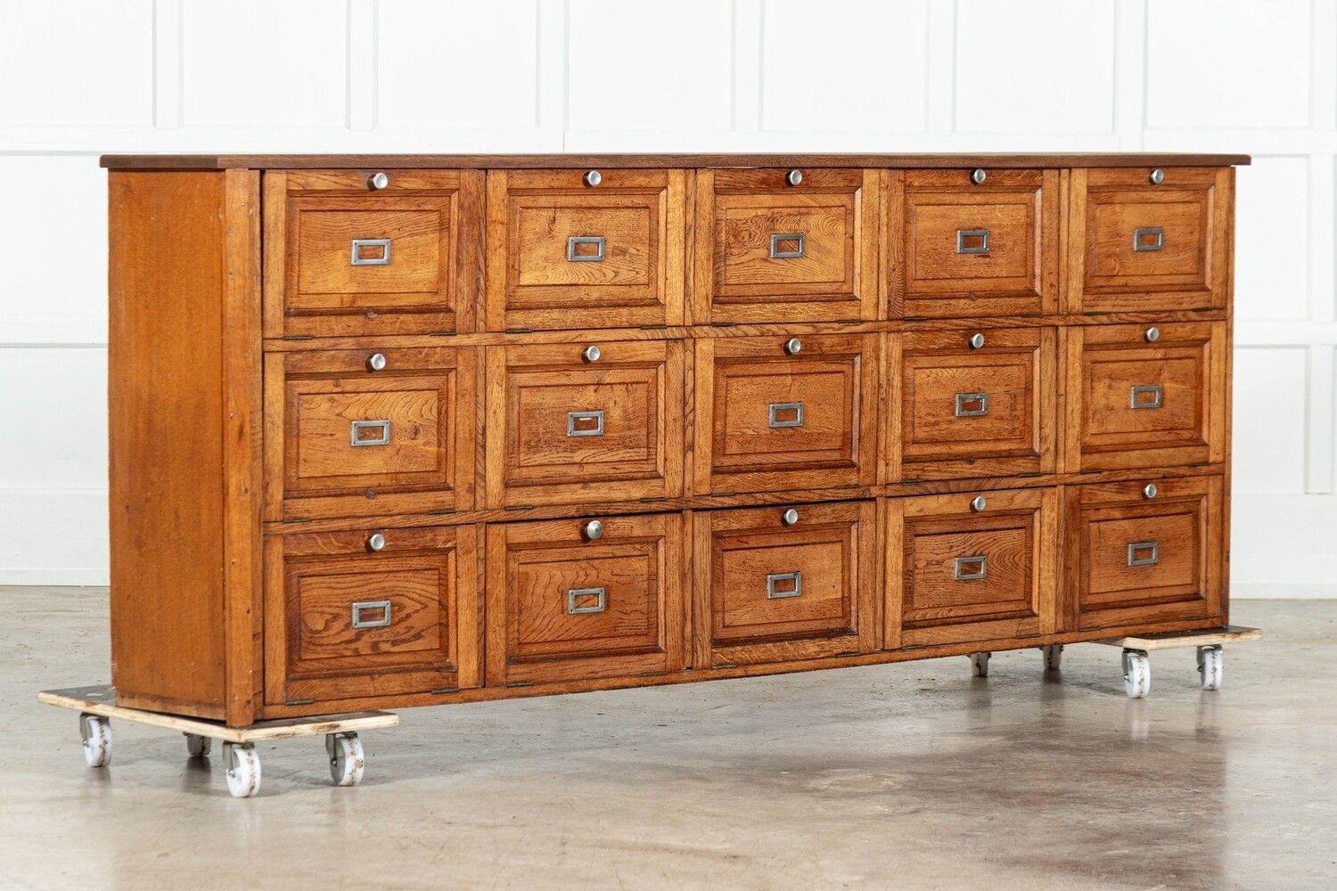 Large French Oak Haberdashery Drawers / Cabinet / Console In Good Condition For Sale In Staffordshire, GB