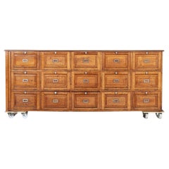 Vintage Large French Oak Haberdashery Drawers / Cabinet / Console