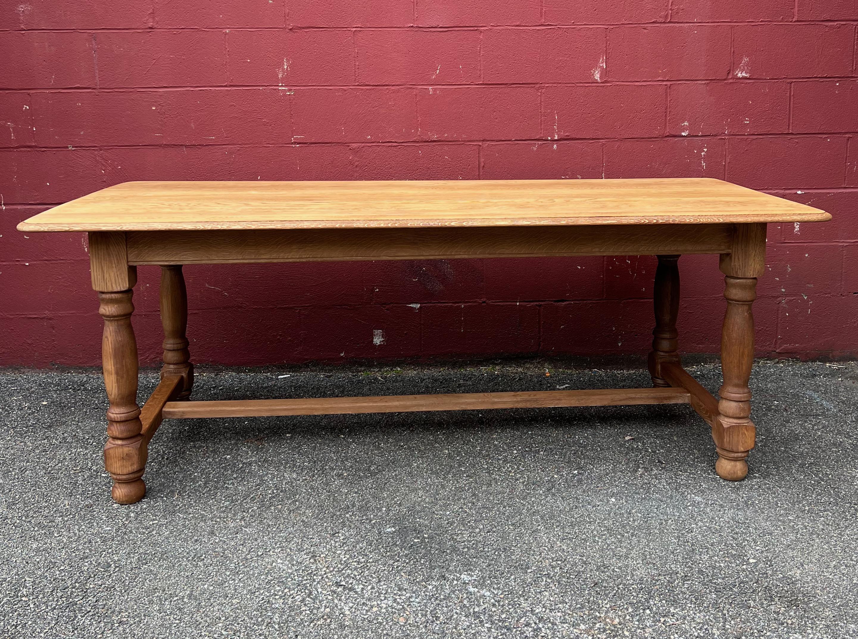 French Provincial Large French Oak Library Table For Sale
