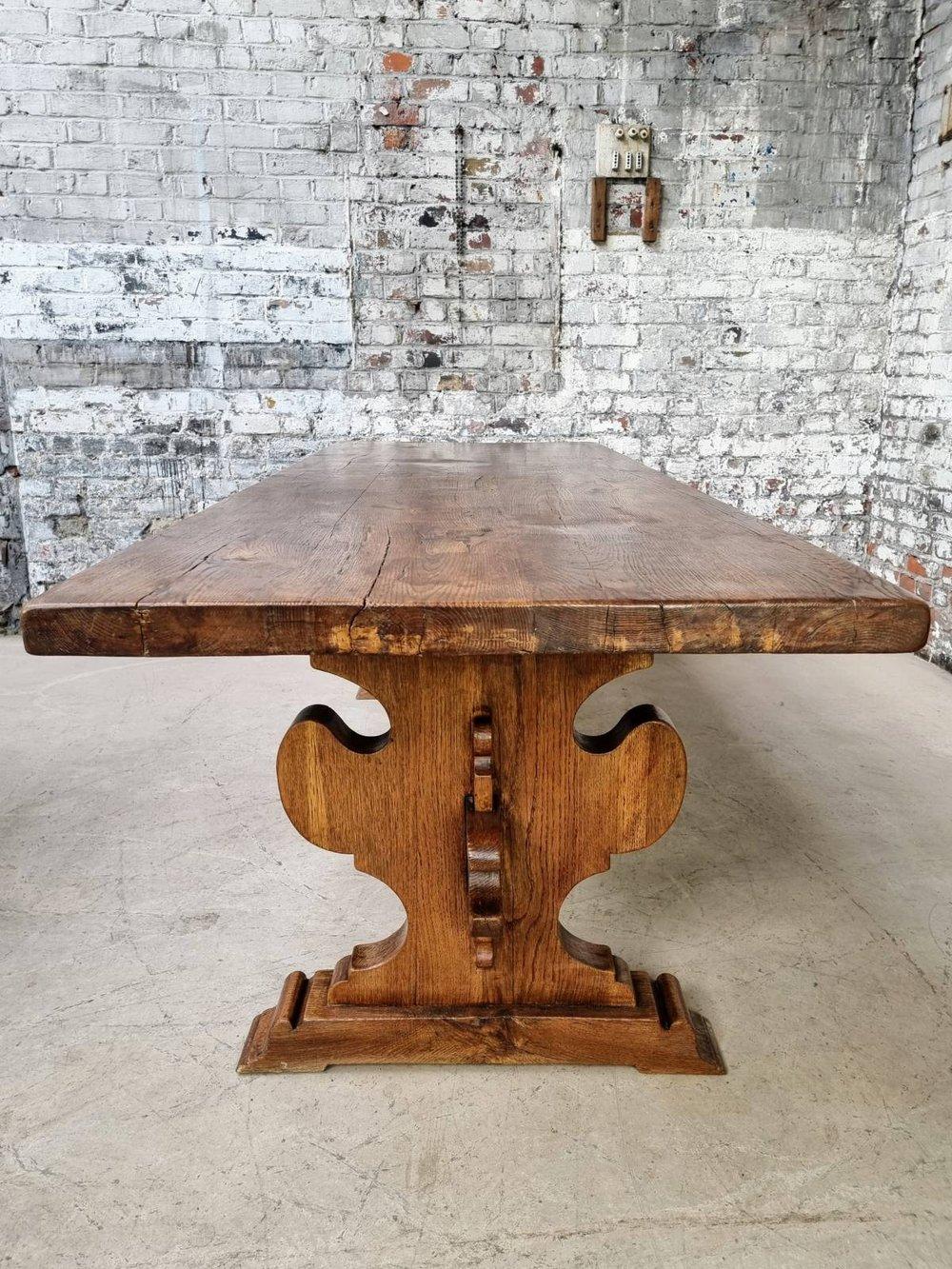 19th Century Large French Oak Monastery Table
