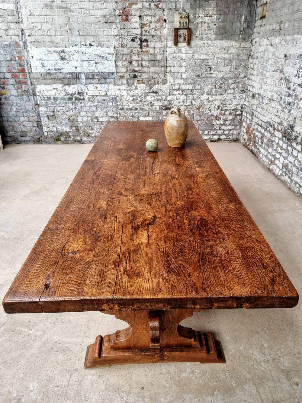 Large French Oak Monastery Table 3