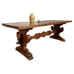 Large French Oak Monastery Table