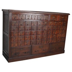 Antique Large French Oak Notary Apothecary Cabinet / Filing Cabinet, 1920/30s