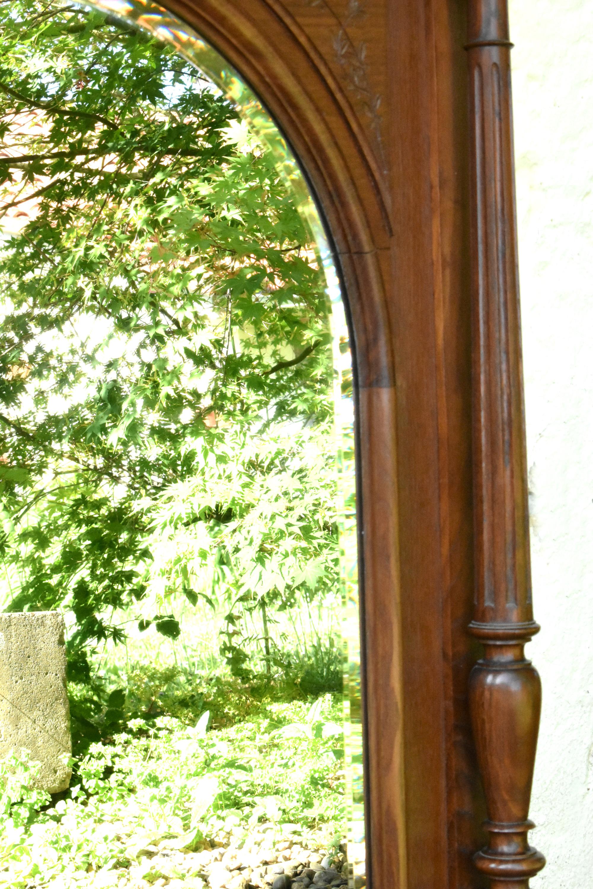 Large French Oak Overmantel Mirror Henri II For Sale 5