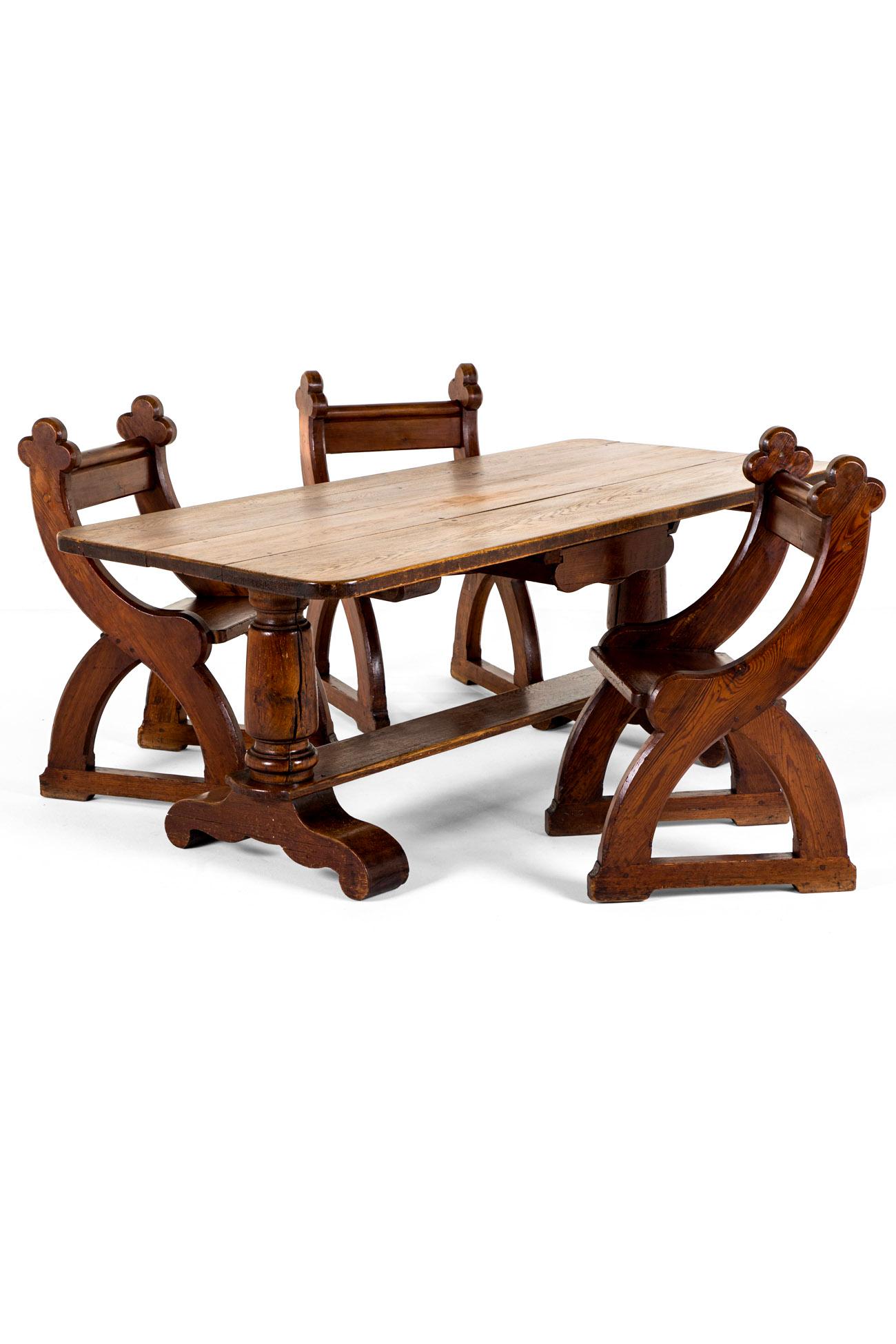Grande table de réfectoire en Oak Oak français en vente 5