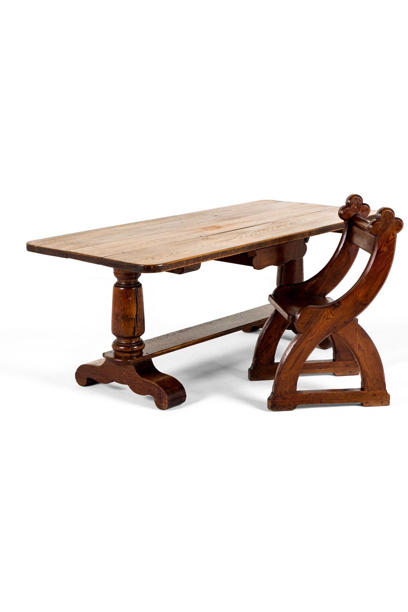 Grande table de réfectoire en Oak Oak français en vente 6