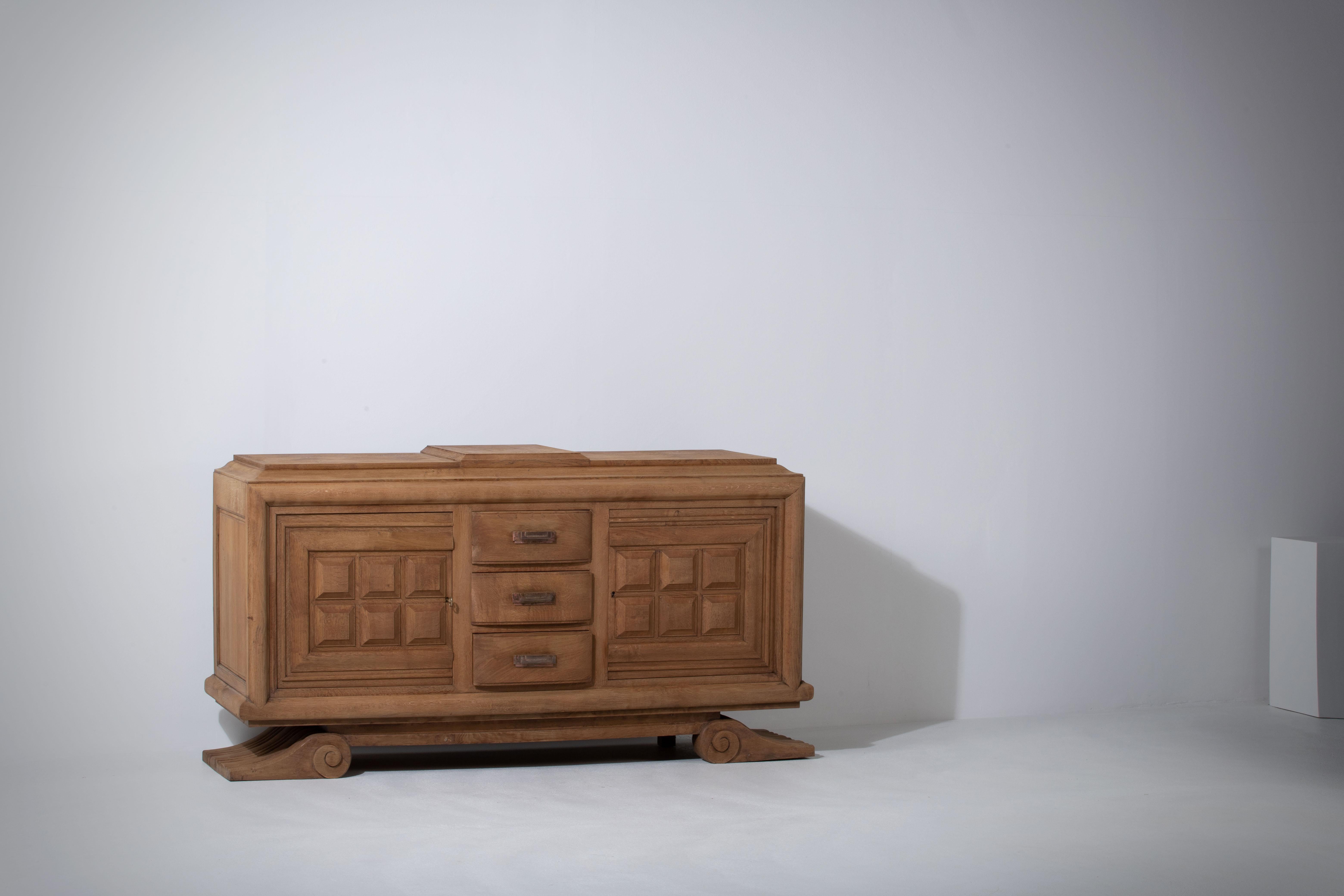 Large French Oak Sideboard, Charles Dudouyt For Sale 2