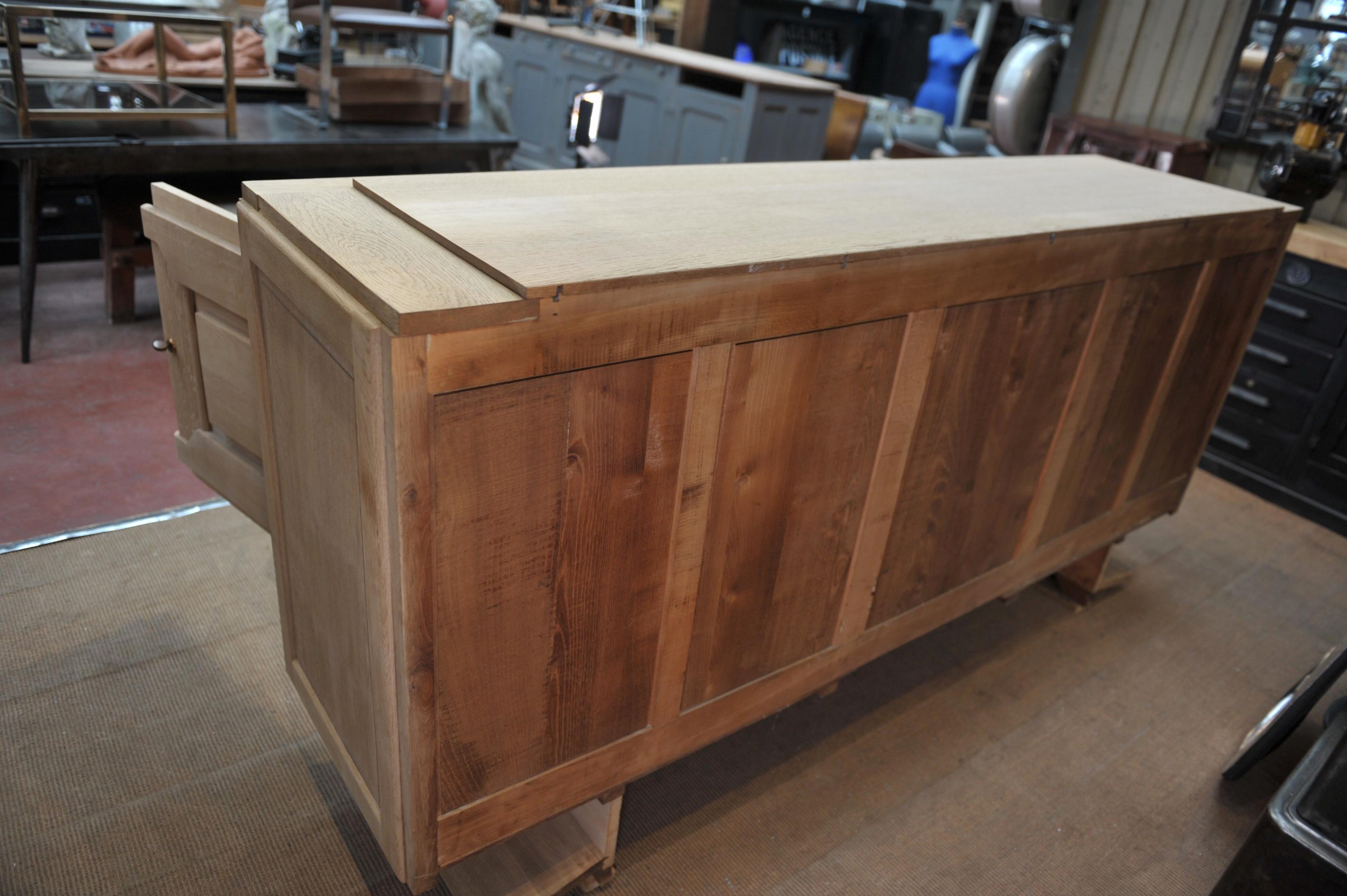 Large French Oak Sideboard, Credenza Charles Dudouyt, 1940s 5