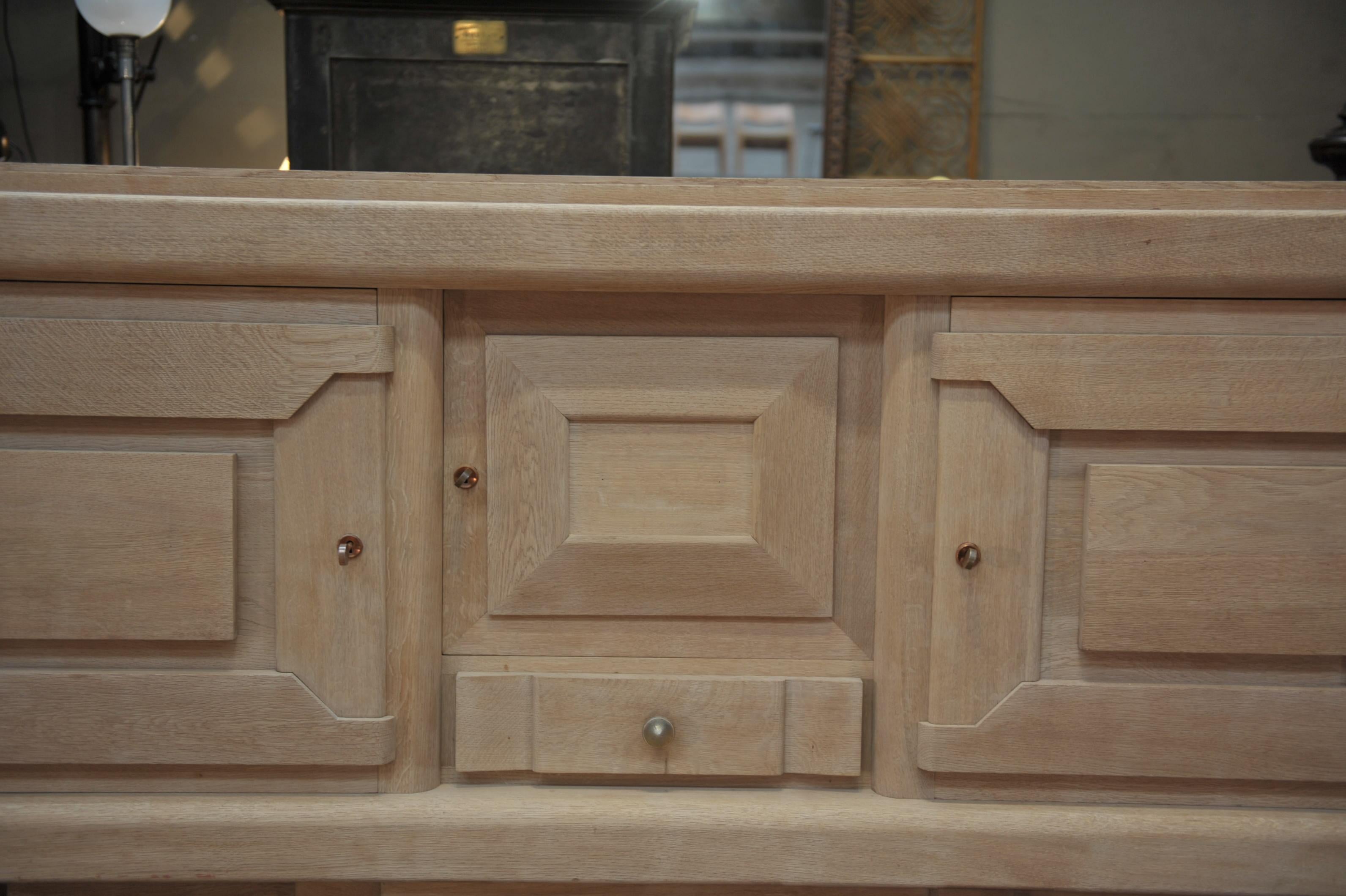 Large French Oak Sideboard, Credenza Charles Dudouyt, 1940s 1