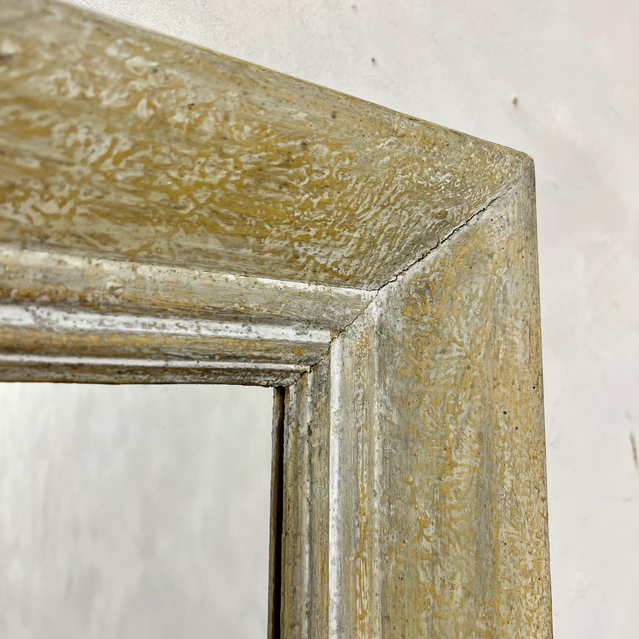 Large French  Ochre Painted Frame Mirror 4