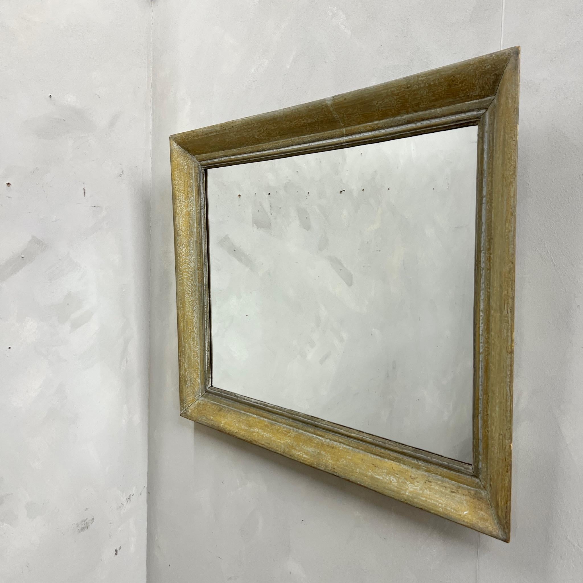 Large French  Ochre Painted Frame Mirror In Good Condition In Southampton, GB