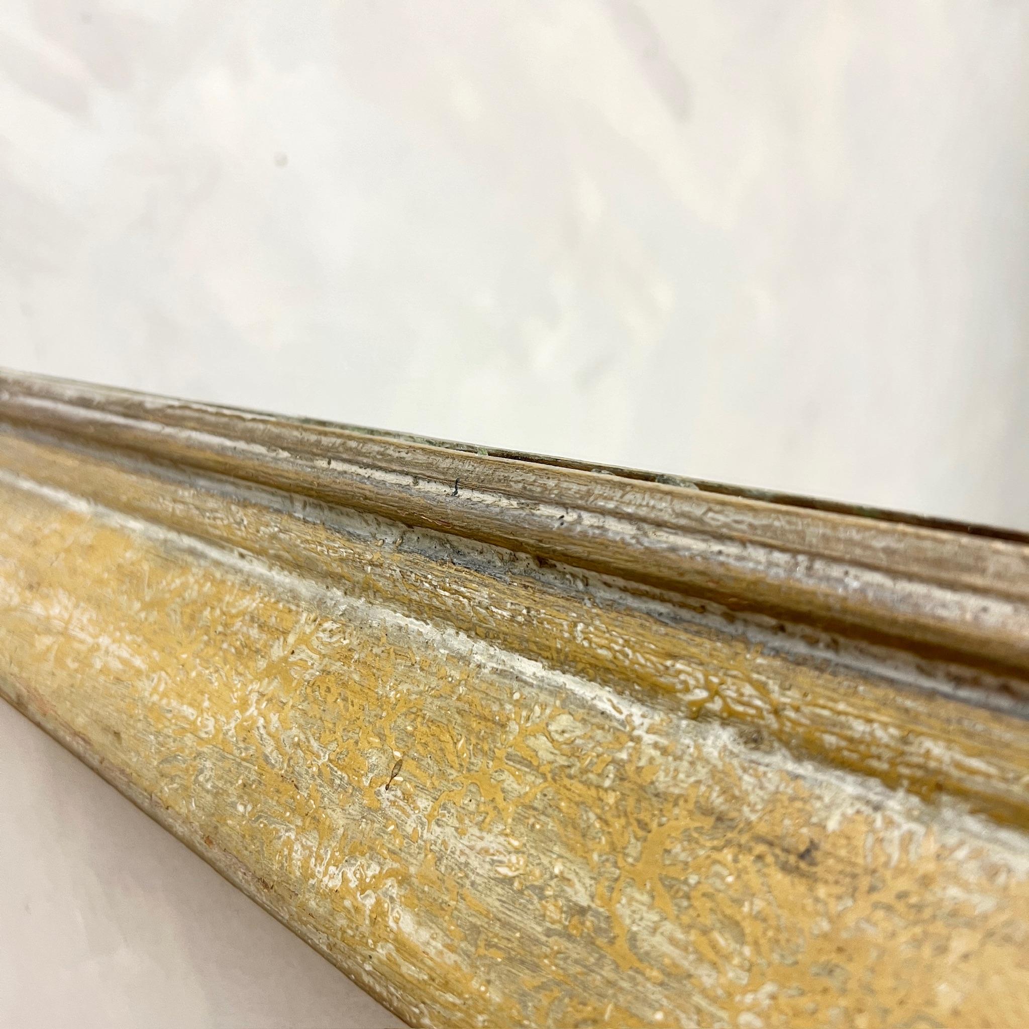 Large French  Ochre Painted Frame Mirror 1