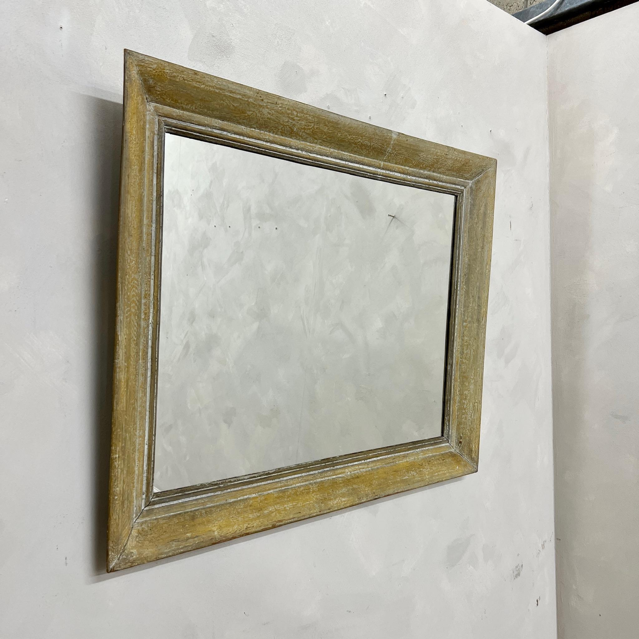 Large French  Ochre Painted Frame Mirror 2
