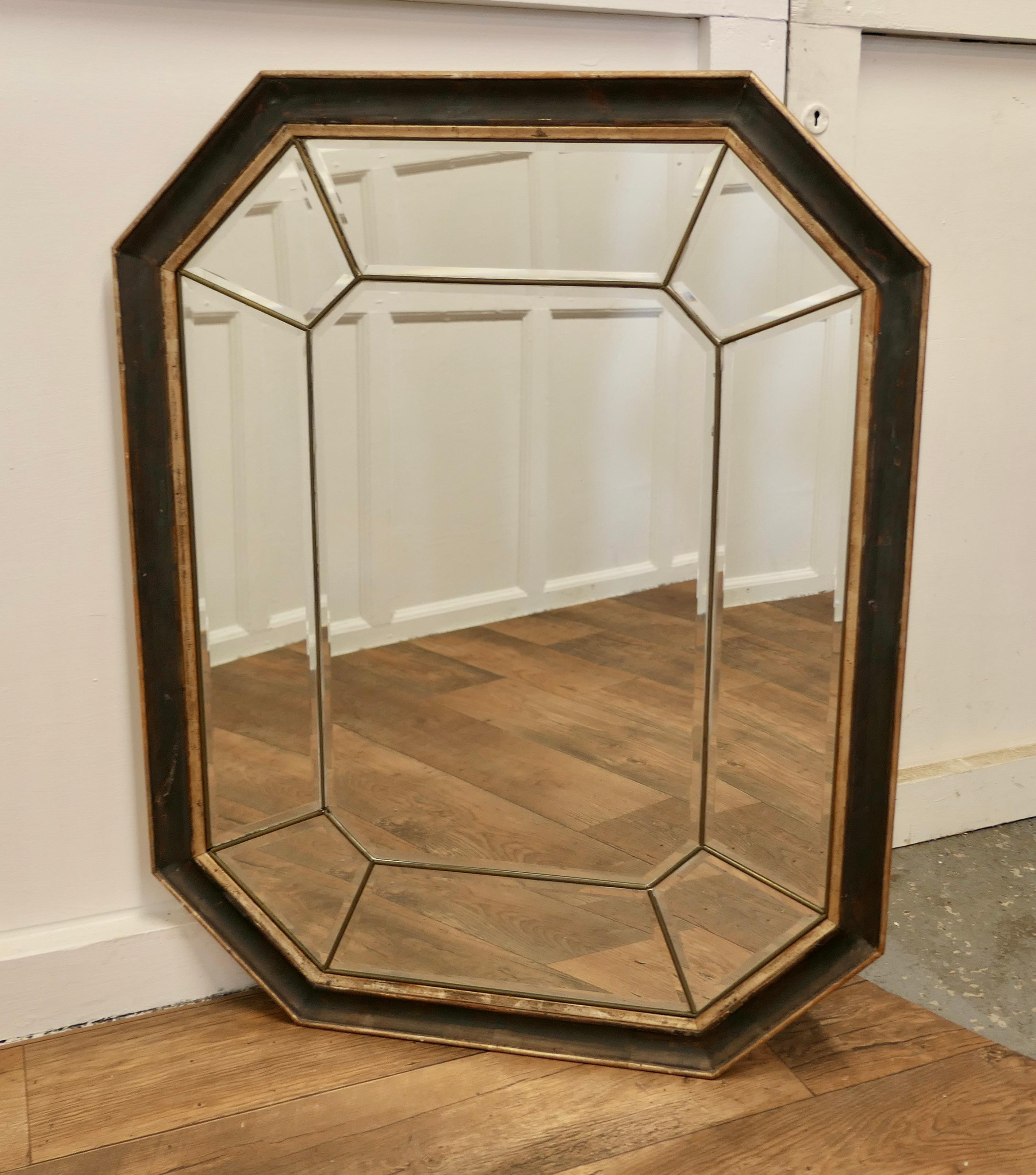 Art Deco Large French Octagonal Cushion Mirror