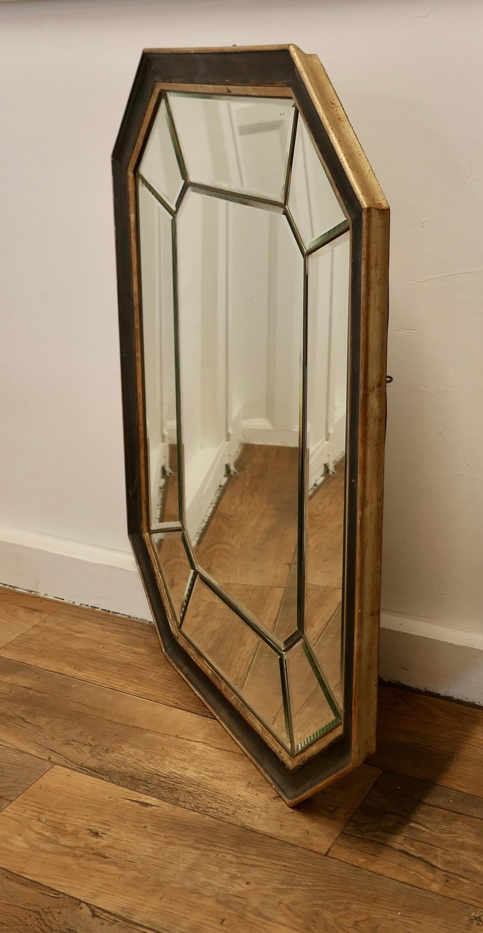 Large French Octagonal Cushion Mirror 1
