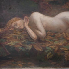 Large French Oil on Canvas