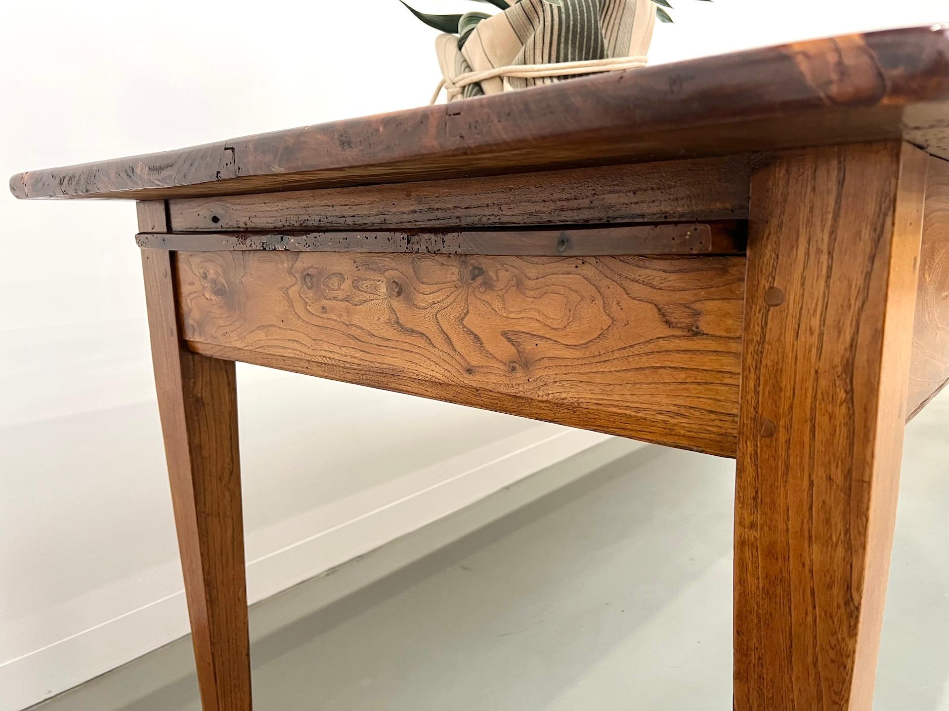 Large french old oak farm table with spindle legs, circa 1930 6