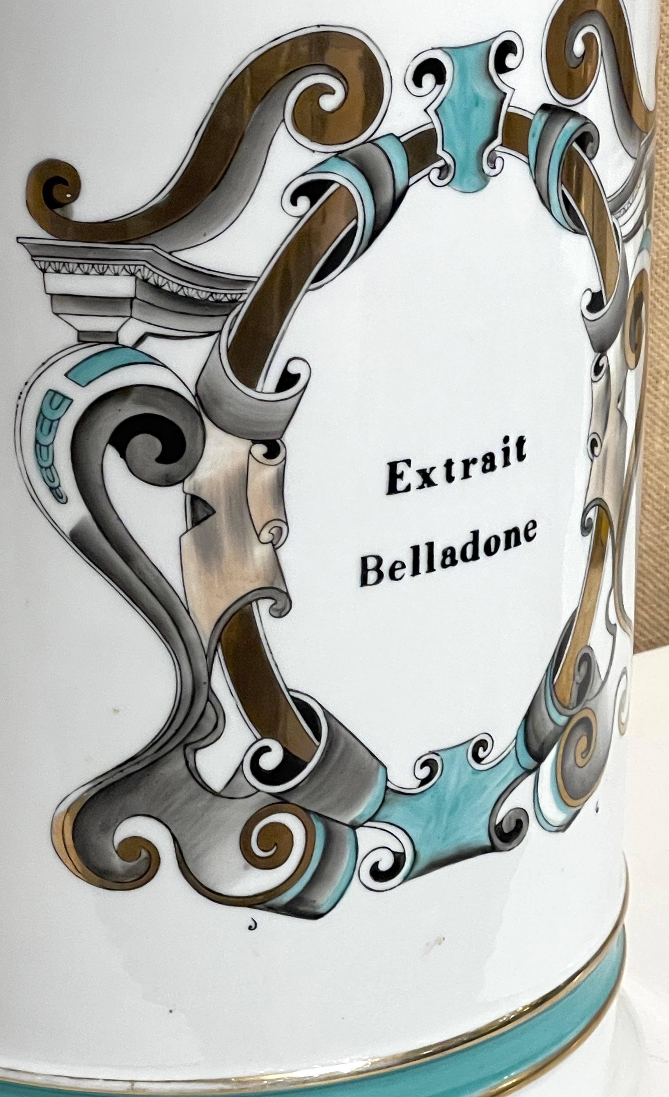Gilt Large French Old Paris Apothecary 'Extrait Belladone' Jar, Now as a Lamp For Sale