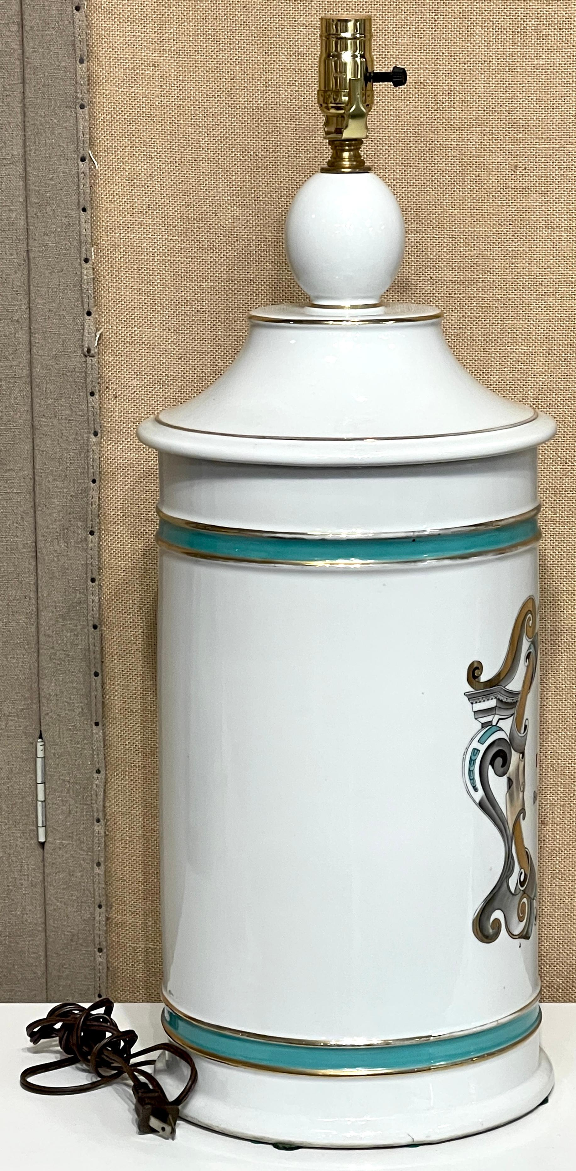 Large French Old Paris Apothecary 'Extrait Belladone' Jar, Now as a Lamp In Good Condition For Sale In West Palm Beach, FL
