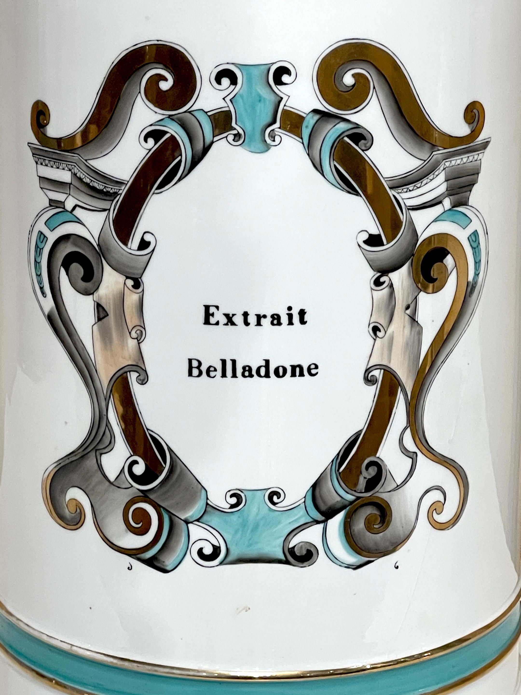 Large French Old Paris Apothecary 'Extrait Belladone' Jar, Now as a Lamp For Sale 2