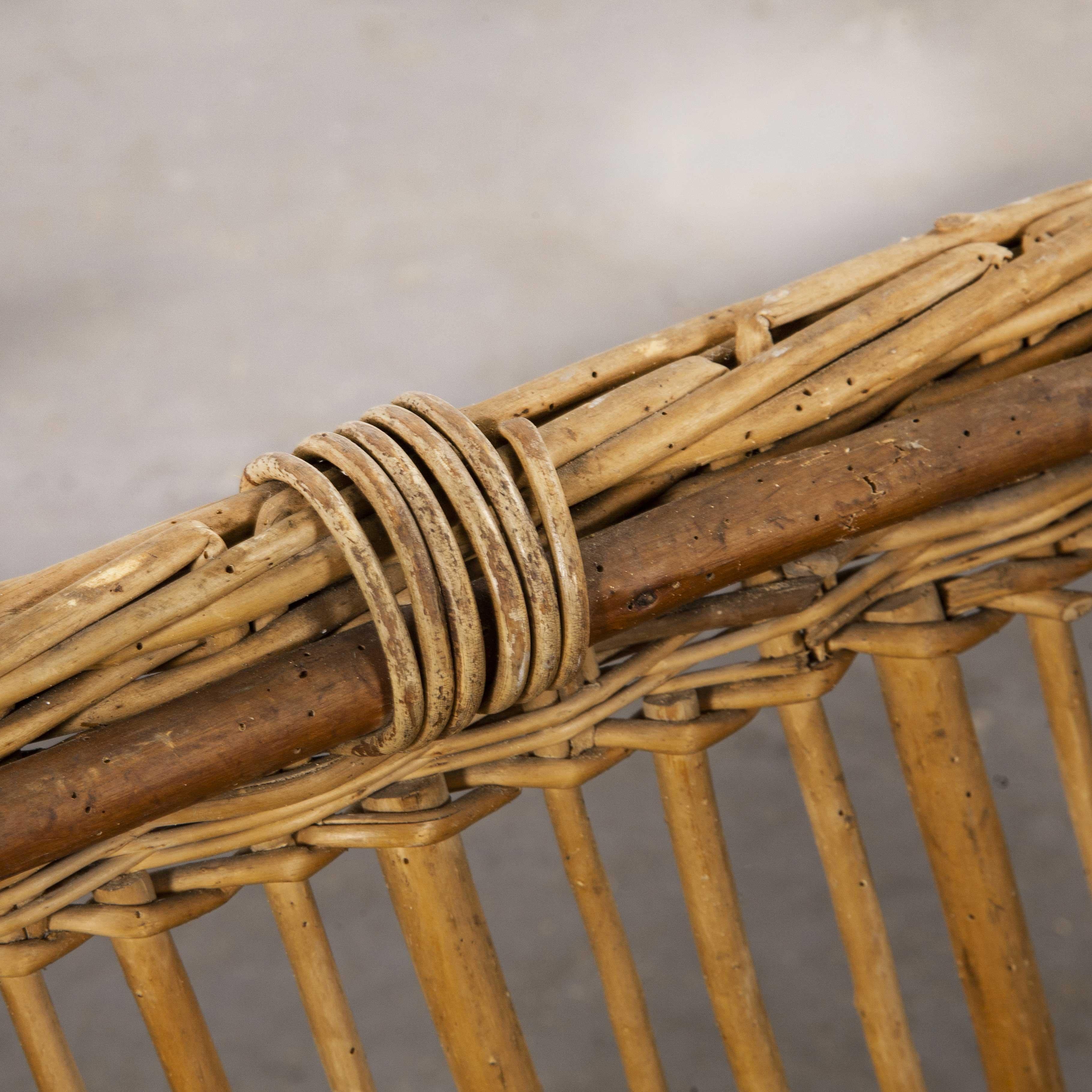 Mid-20th Century Large French Open Wicker Laundry Basket