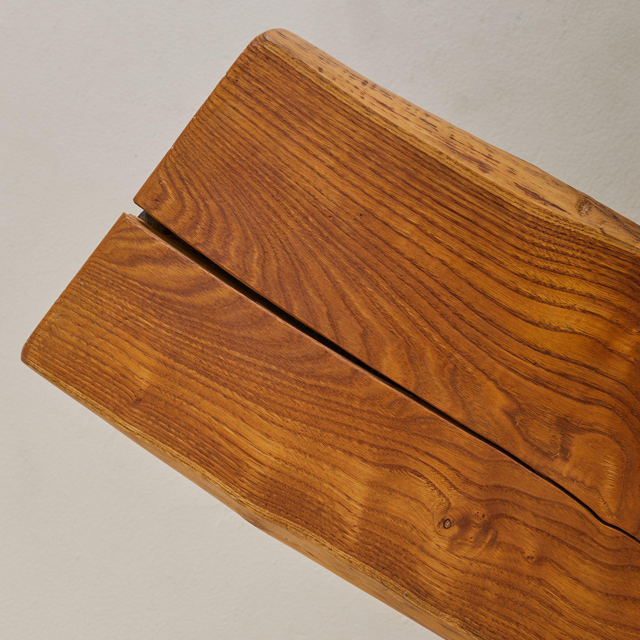 Large French Organic Wood Bench, 1960s - 2 Available For Sale 6