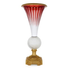 Large French Ormolu and Cut Glass Vase