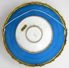 Large French Ormolu Mounted Sevres Porcelain Portrait Hanging Charger Plate