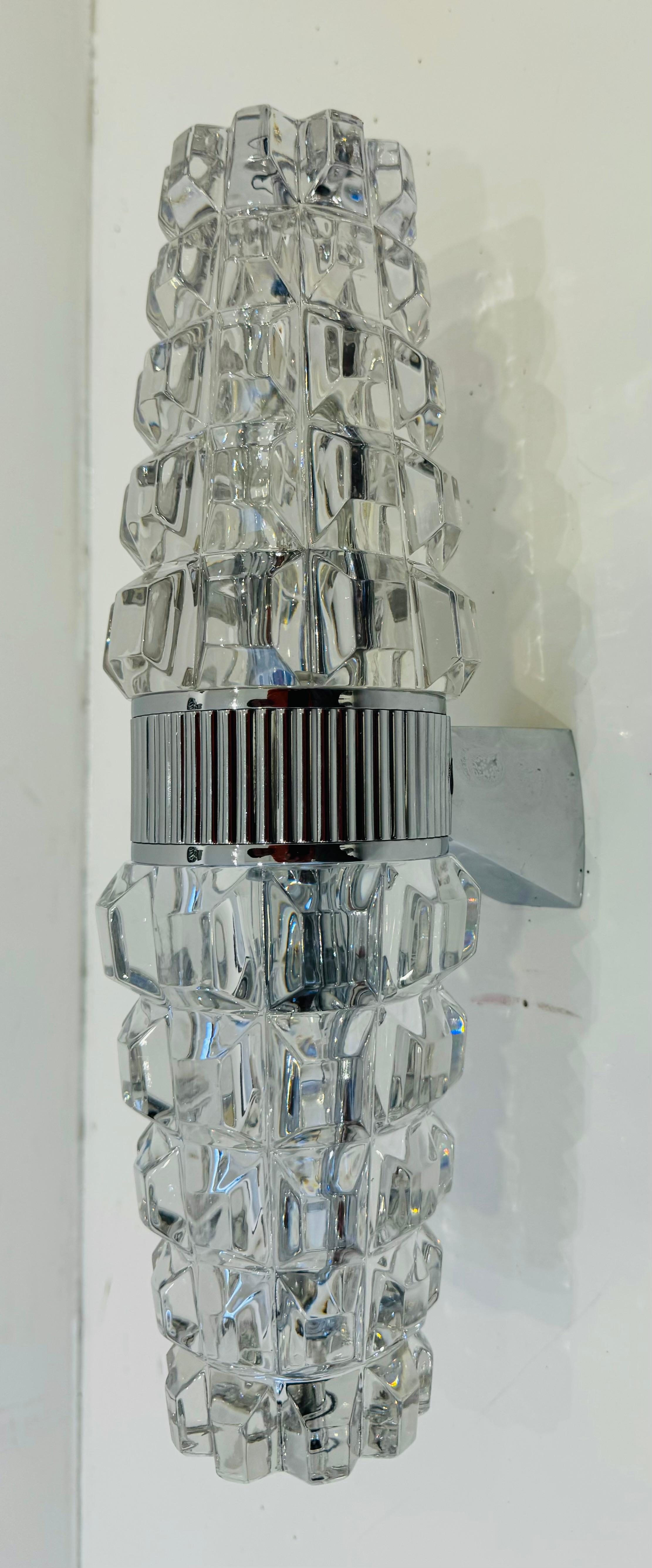 Large French Othr 1980  gold Crystal Wall Lamps For Sale 4