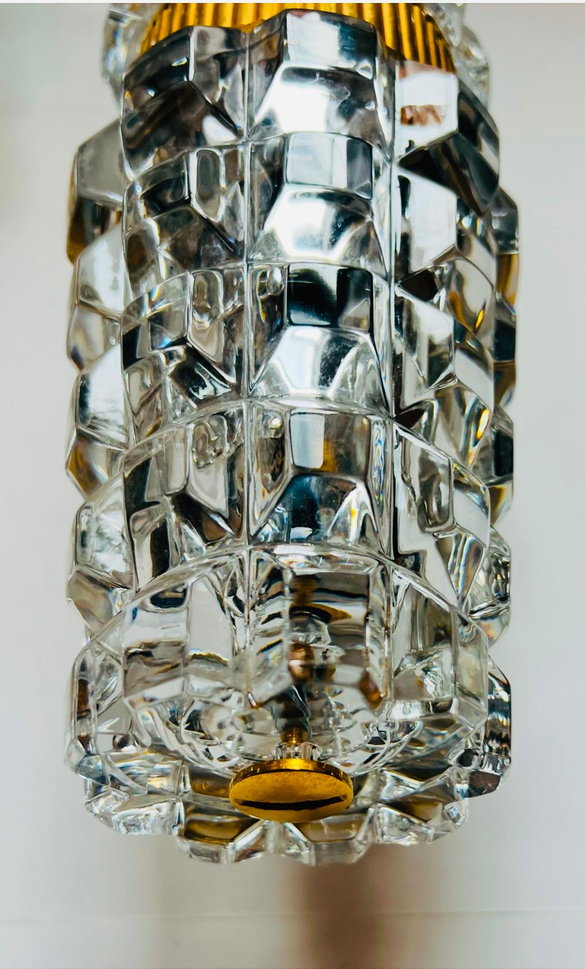 Large French Othr 1980  gold Crystal Wall Lamps For Sale 5