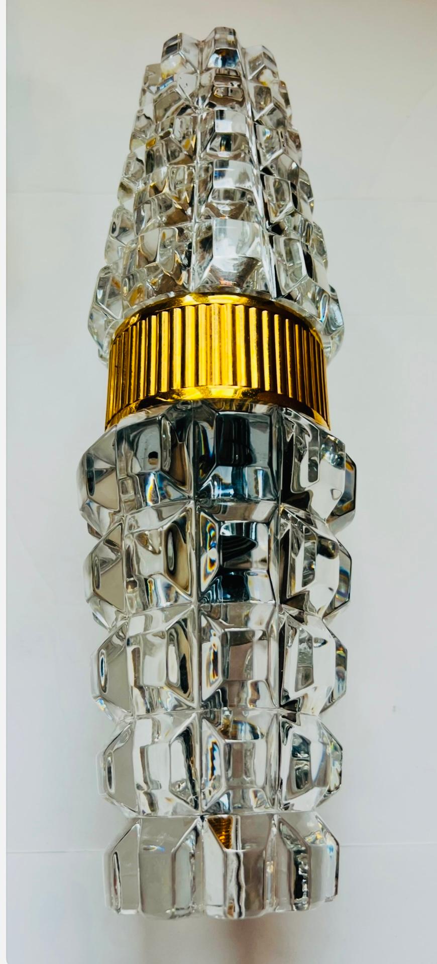 Large French Othr 1980  gold Crystal Wall Lamps For Sale 6