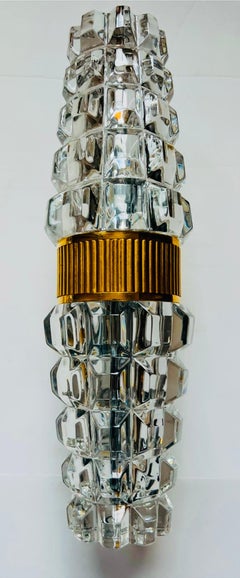 Grande OTHR francese 1980  lampade da parete in cristallo dorato