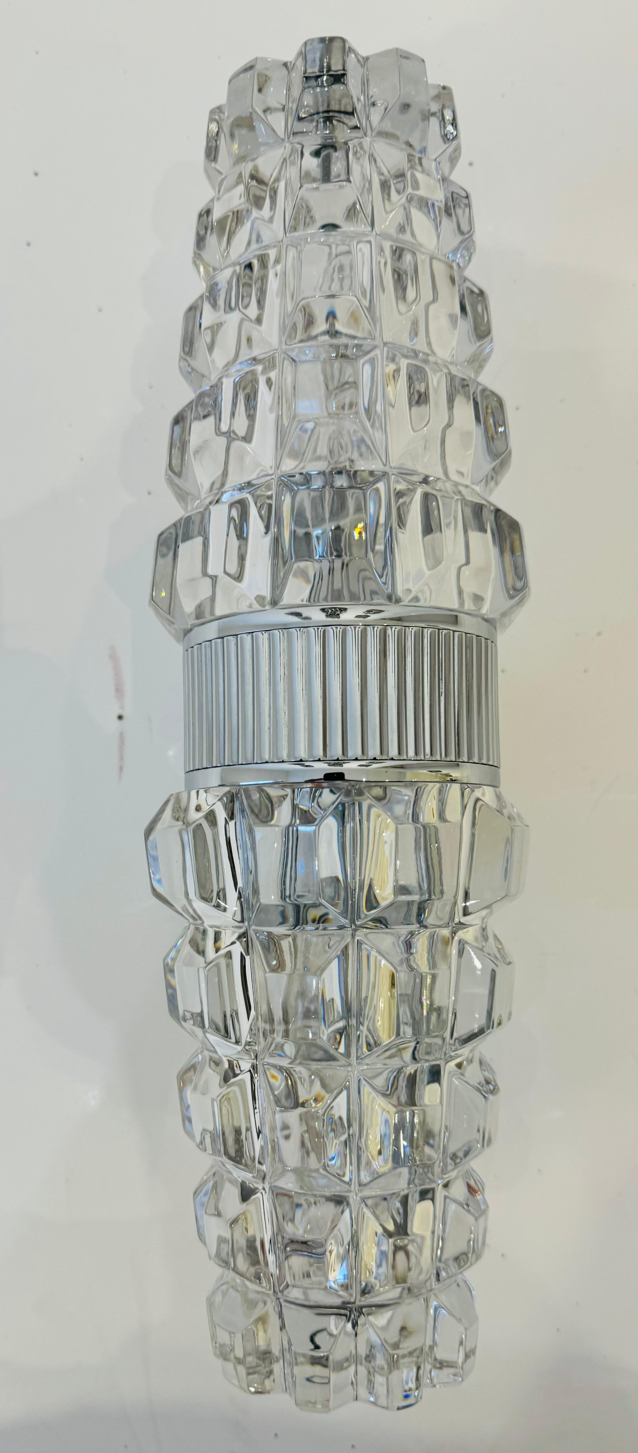 Gold Large French Othr 1980  gold Crystal Wall Lamps For Sale