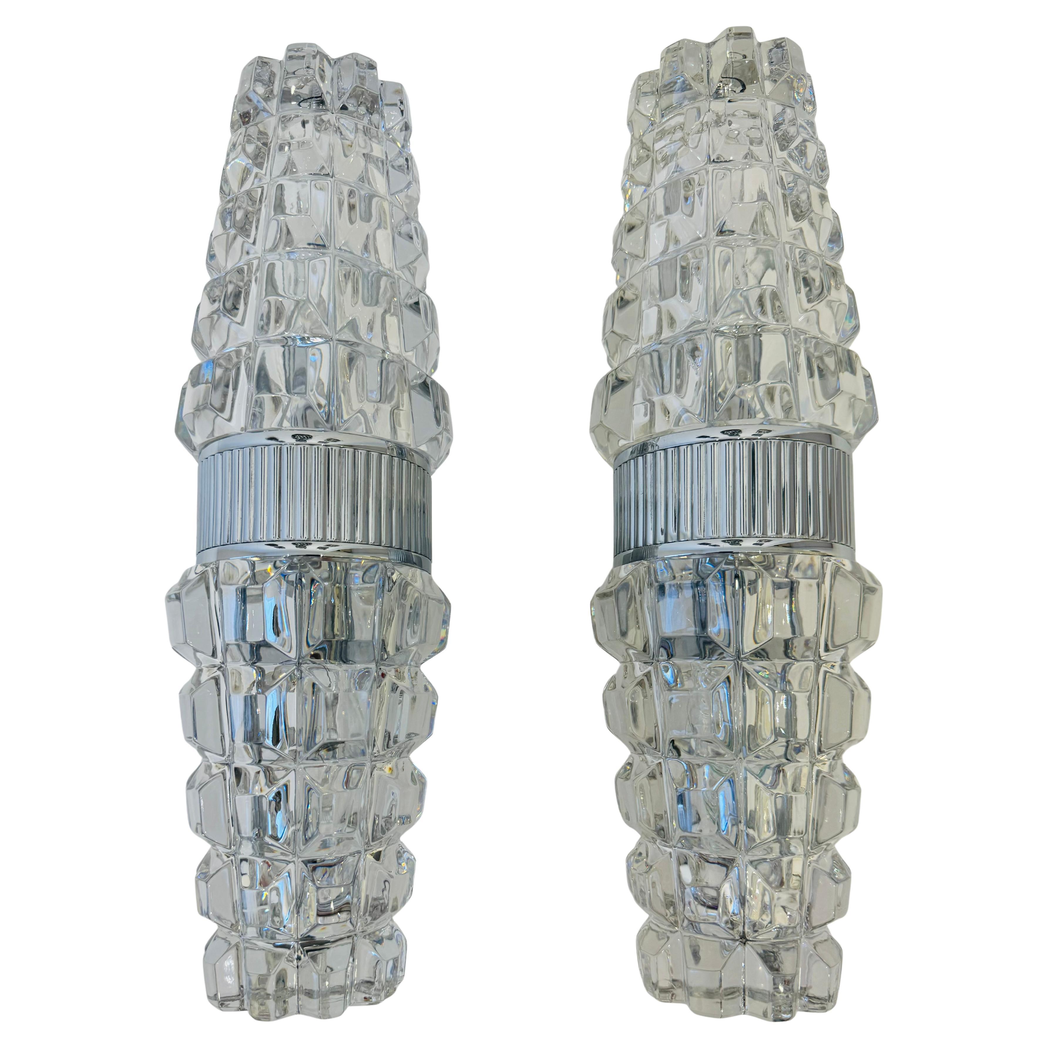 Large French Othr 1980  gold Crystal Wall Lamps For Sale