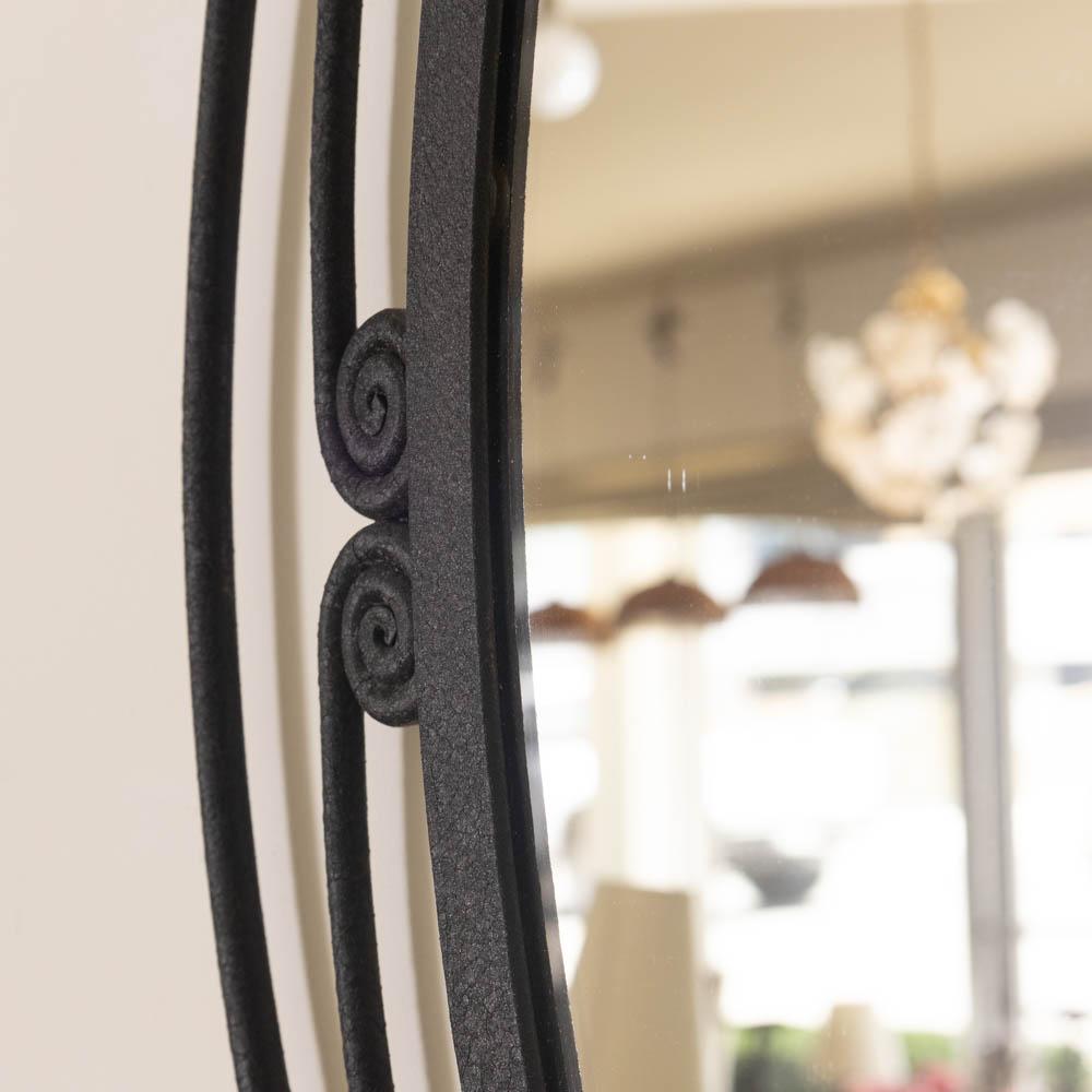 Large French Oval Iron Mirror For Sale 1