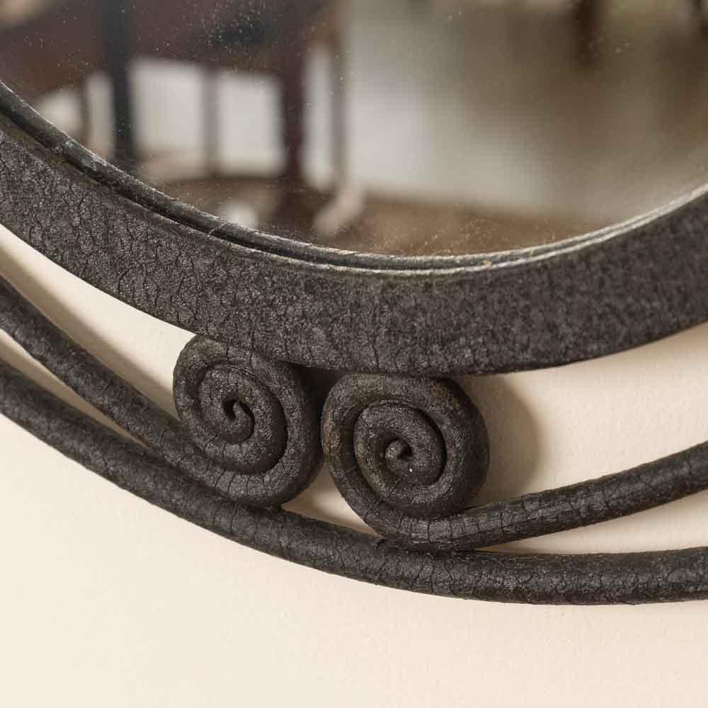 Large French Oval Iron Mirror For Sale 2