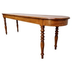 Large French Oval Table in Solid Oak