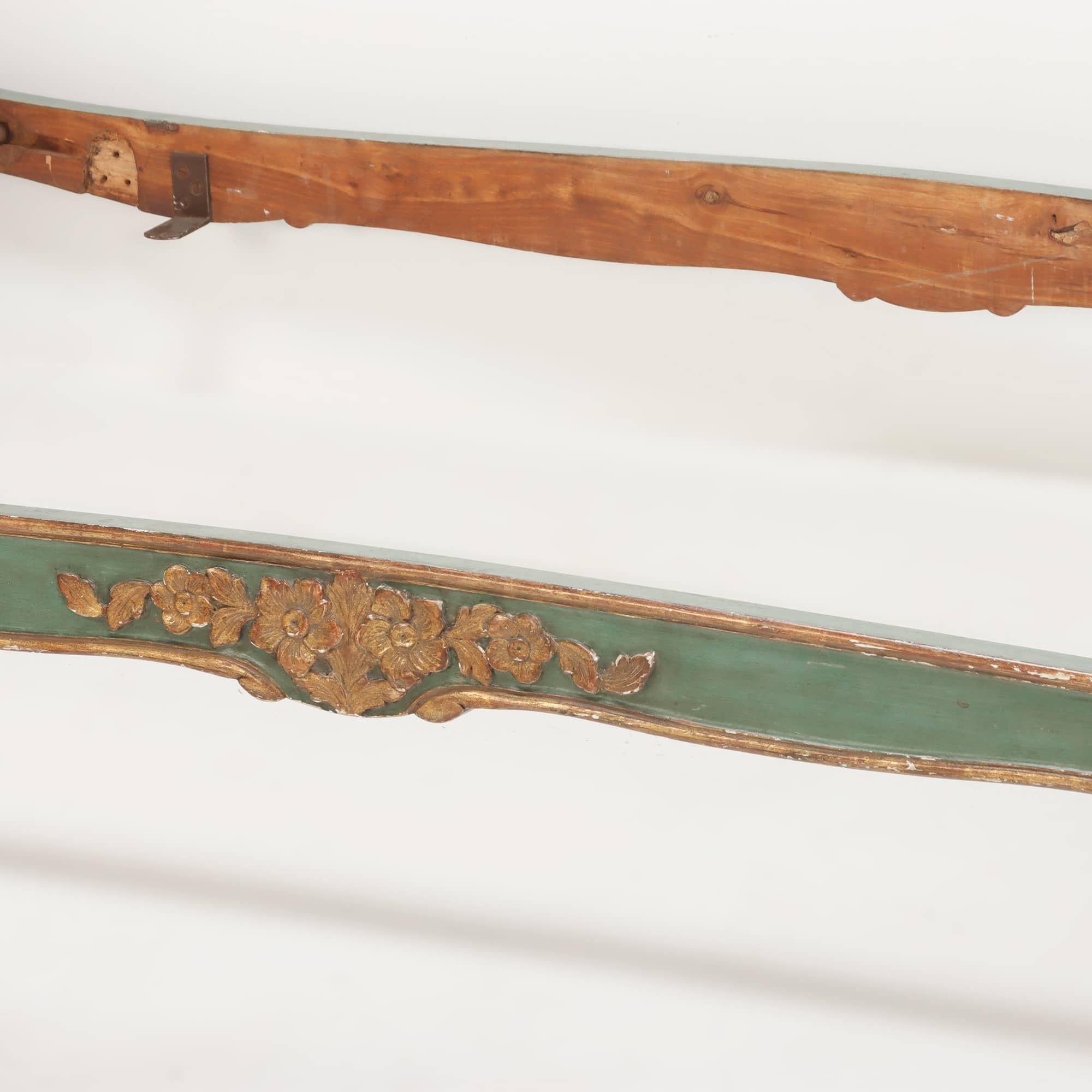 Carved Large French painted and gilt carved daybed C 1900.