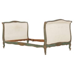 Large French painted and gilt carved daybed C 1900.