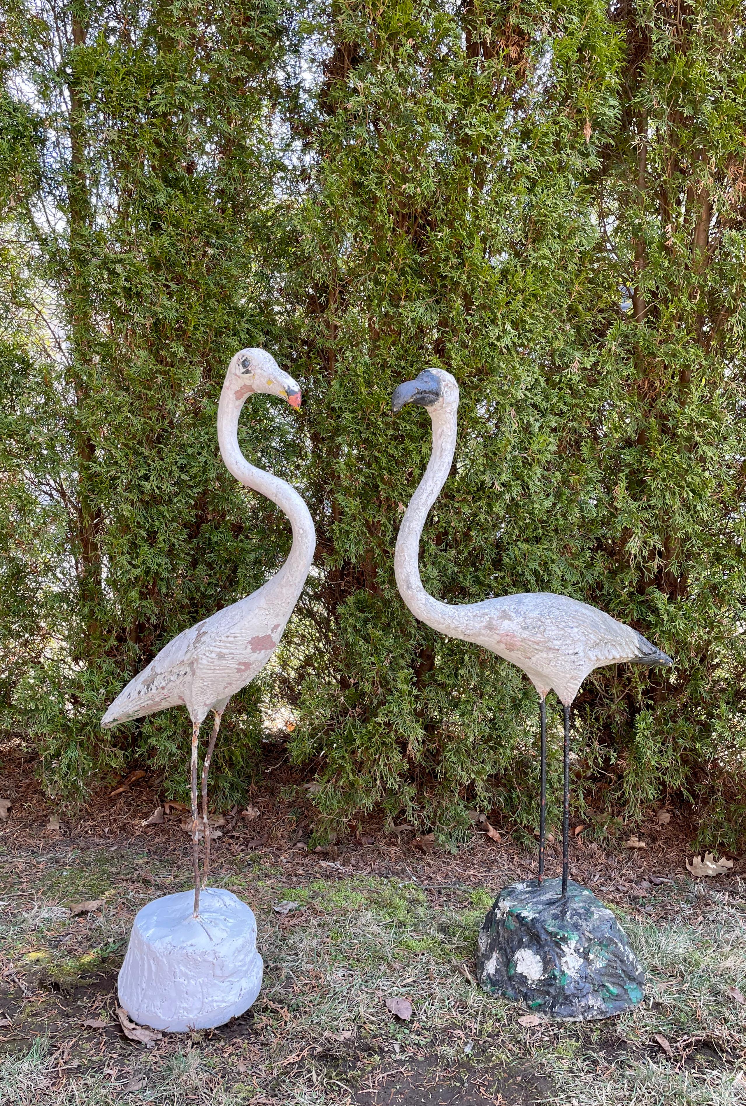 Large French Pale Pink Flamingo Statue For Sale 9