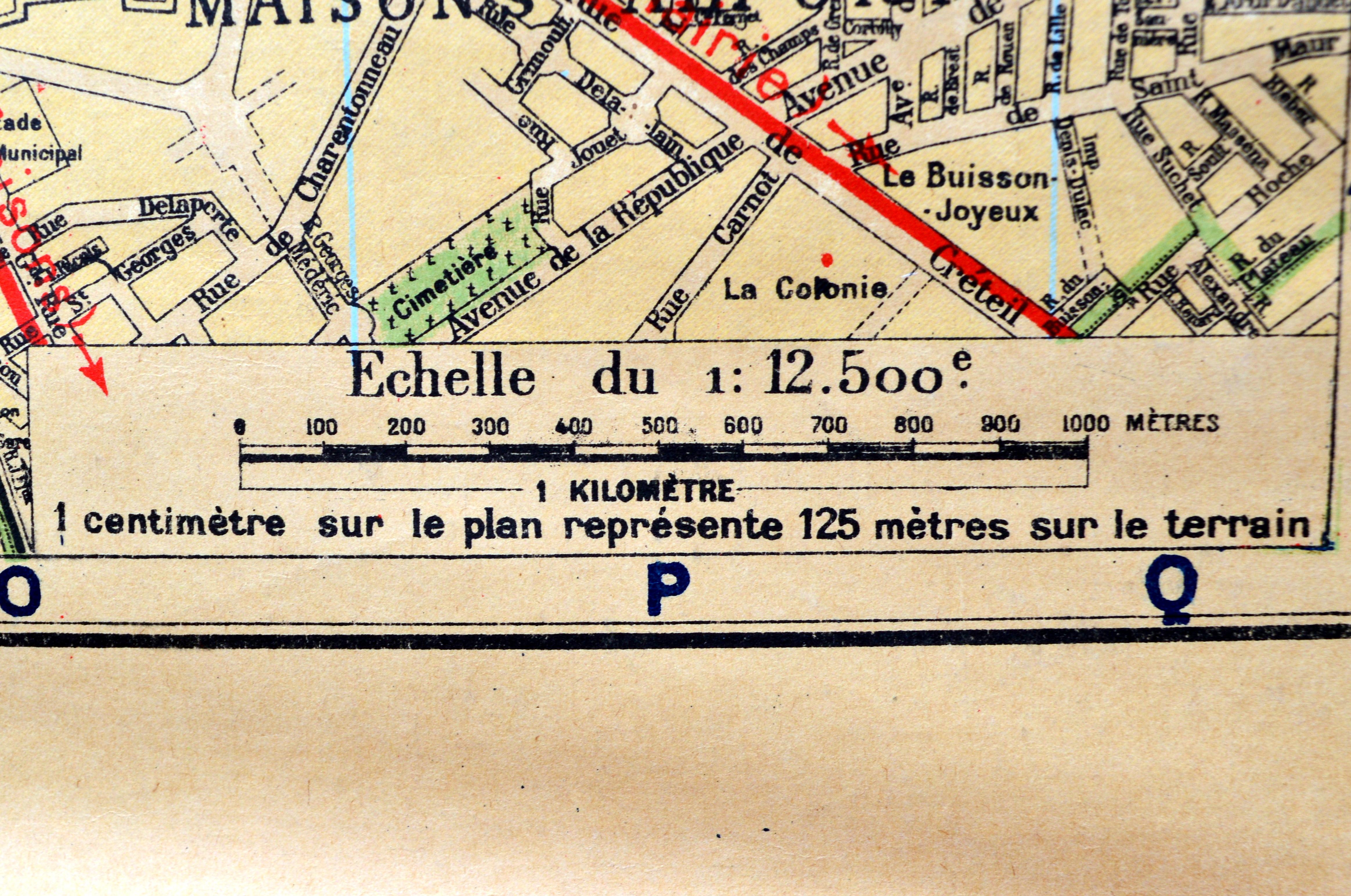 Large French Paris Metro Map 1947 2