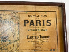 Large French Paris Metro Map 1960s