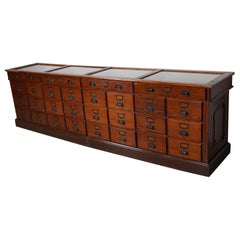 Large French Parisian Pitch Pine Bijouterie Shop Counter / Cabinet, 1930s